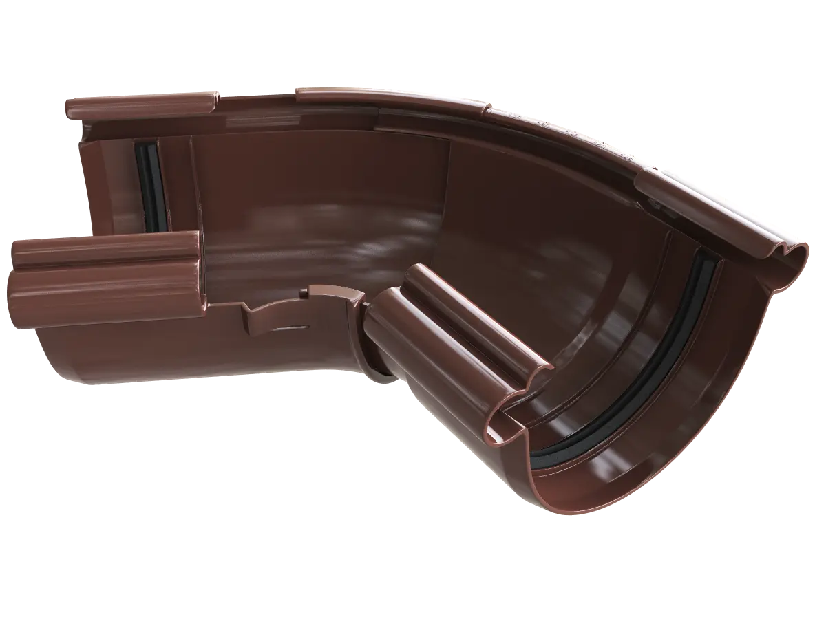Угол желобаа 120-145°, ПВХ, серия Элит, цвет Коричневый