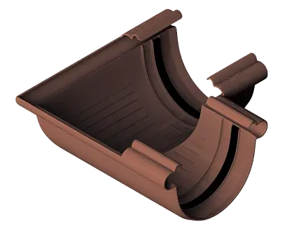 Угол желоба 90°, ПВХ, серия Элит, цвет Коричневый